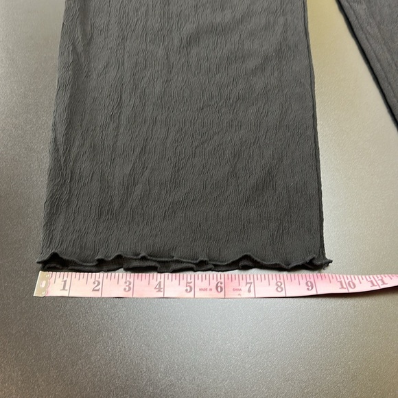 Portocruz Black Gauzy Stretch Drawstring Waist Wide Leg Cover Up Pants Beachy L - Picture 13 of 14